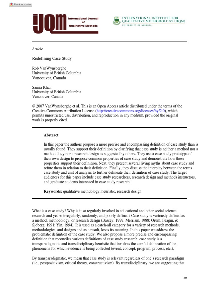 Redefining Case Study Article PDF Case Study Critical Theory