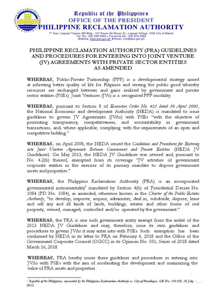 PRA Joint Venture Guidelines 2023 | PDF | Joint Venture | Feasibility Study