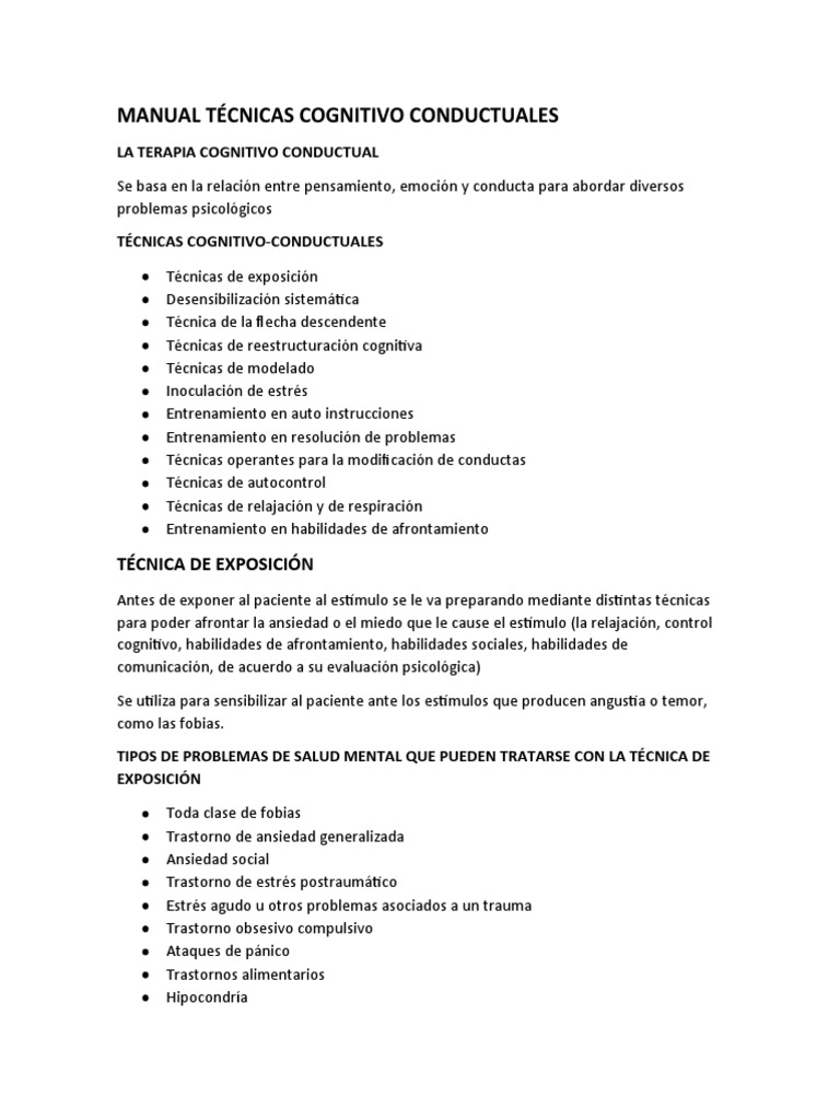 MANUAL DE T CNICAS Y TERAPIAS COGNITIVO CONDUCTUALES 2017 PDF GRATIS visual data 7