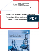 Supply Chain & Logistics Analytics - Session 3 Forecasting and Accuracy Measurement Part II