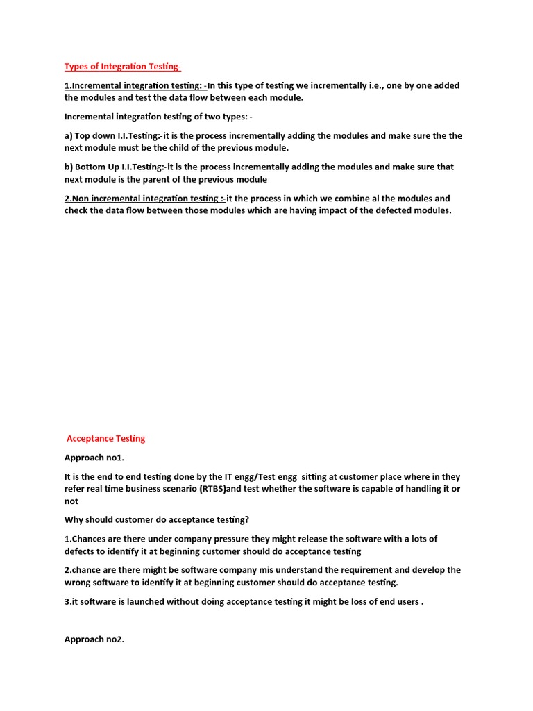 Types of integration testing pdf information age computer engineering