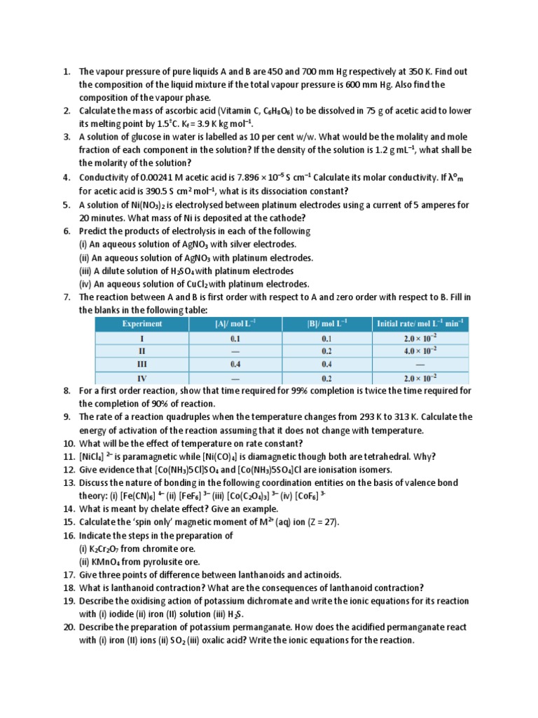 Chemistry Test PDF Applied And Interdisciplinary Physics Chemical