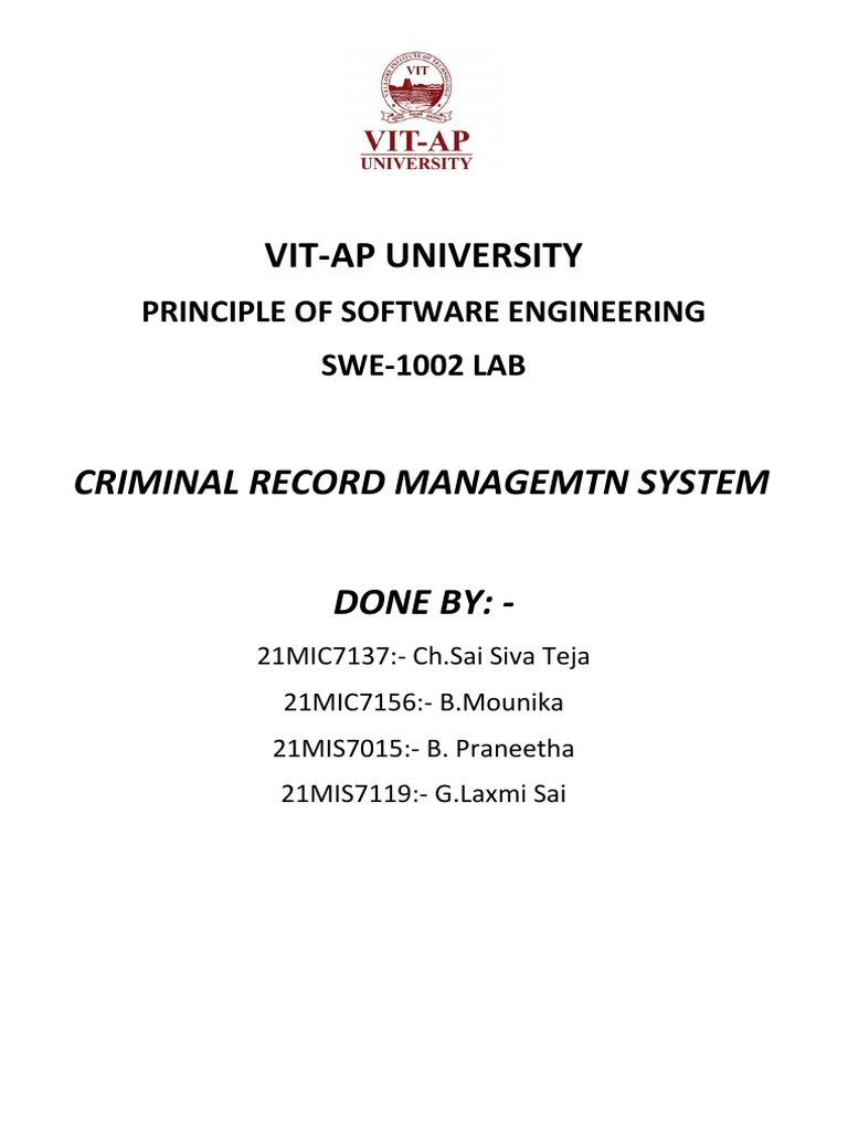 Criminal Record Management System Overview | PDF | Agile Software ...
