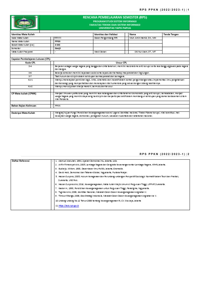 RPS PPKN Si | PDF