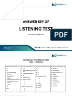 Answer Key of Listening Reading Test - Module Devfartha