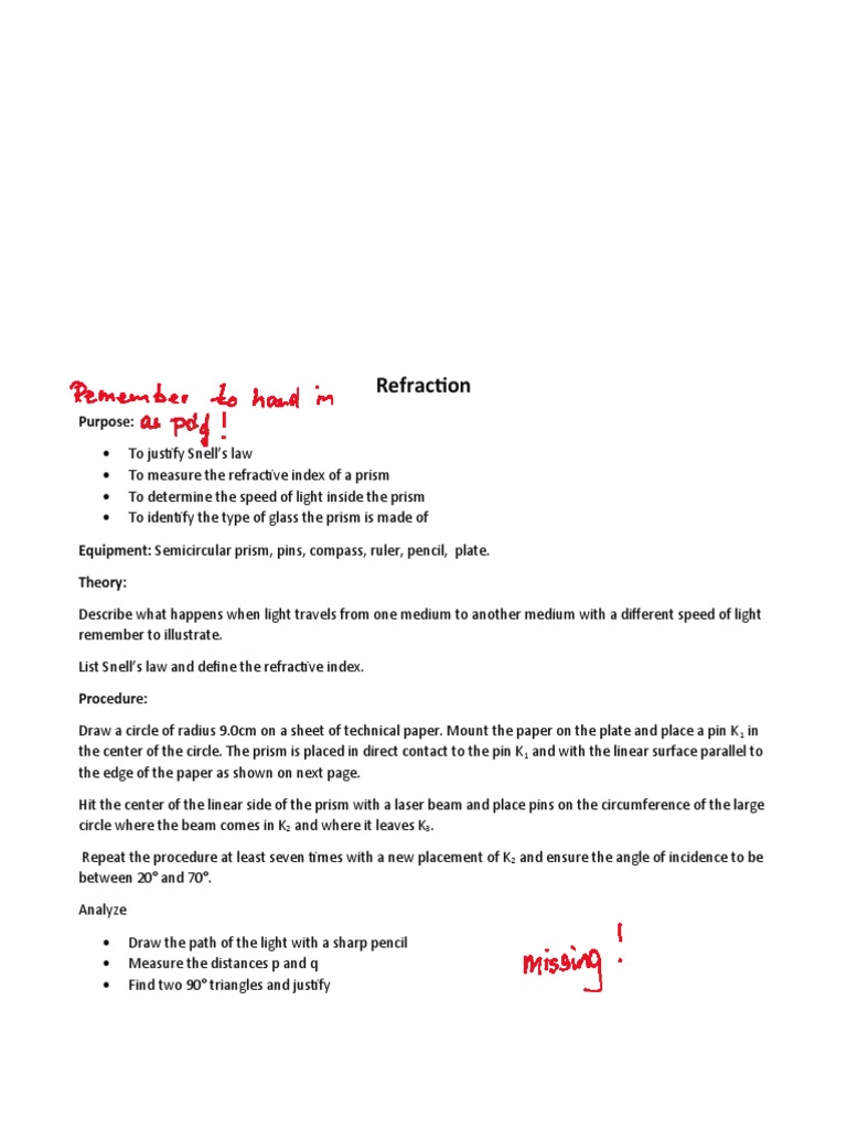 Determining the Refractive Index of an Acrylic Prism Through