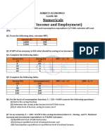 ECONOMICS NUMERICALS ON INCOME AND EMPLOYMENT