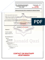 CS201 Assignment 2 Solution by M.junaid Qazi