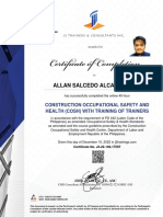Allan Salcedo Alcantara Al: Construction Occupational Safety and Health (Cosh) With Training of Trainers