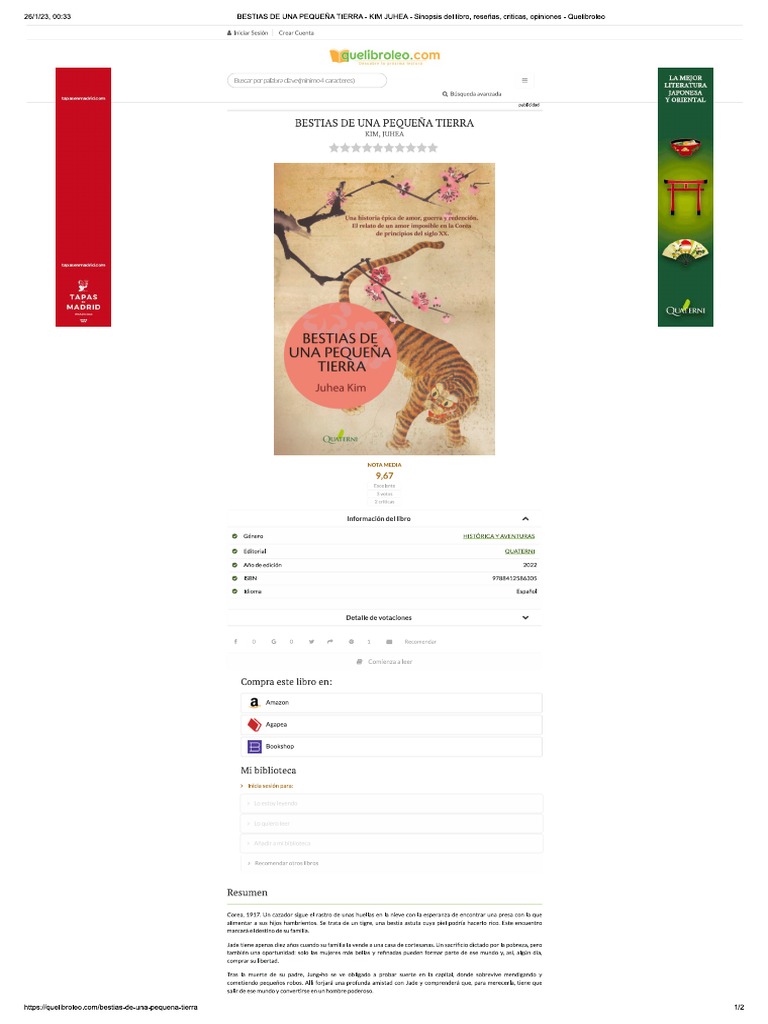 BESTIAS DE UNA PEQUE A TIERRA KIM JUH as Criticas Opiniones 