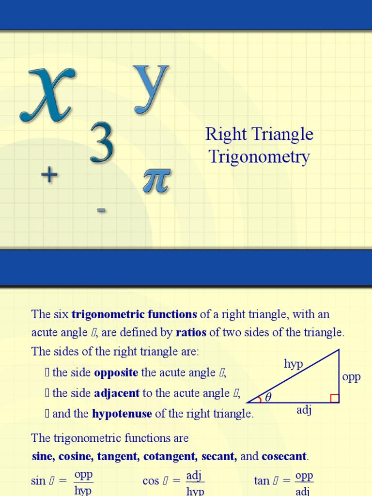 Right Triangle Trig | PDF | Trigonometric Functions | Trigonometry
