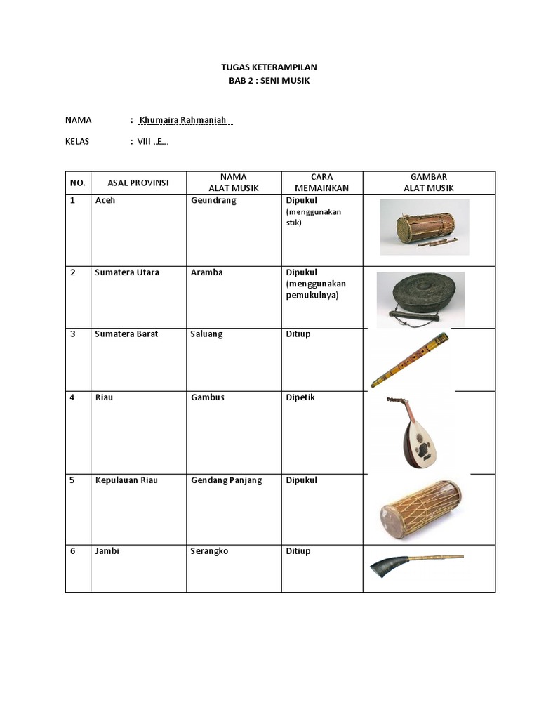 Alat Musik Tradisional Indonesia | PDF