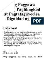 Ang Paggawa Bilang Paglilingkod at Pagtataguyod Sa Dignidad