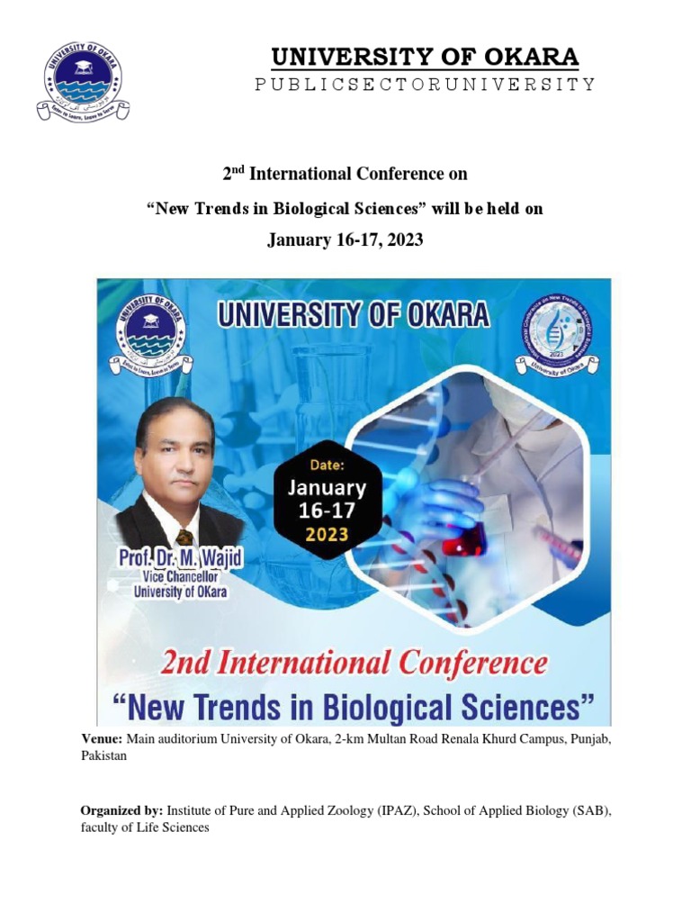 Okara University Biological Conference 2023 | PDF | Art | Technology ...