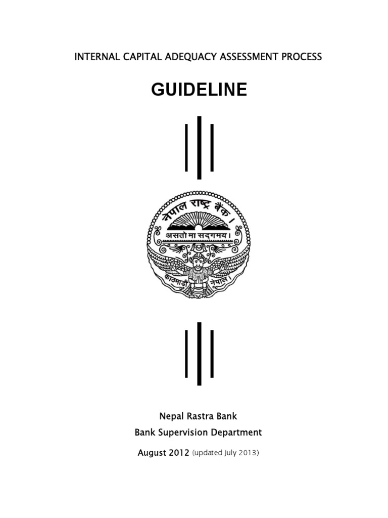 Guidelines ICAAP Guidelines 2012 Updated July 2013 PDF Basel Ii Risk