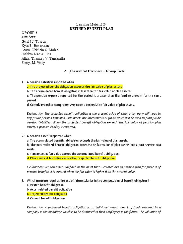 Understanding Pension Liabilities and Assets | PDF | Defined Benefit ...