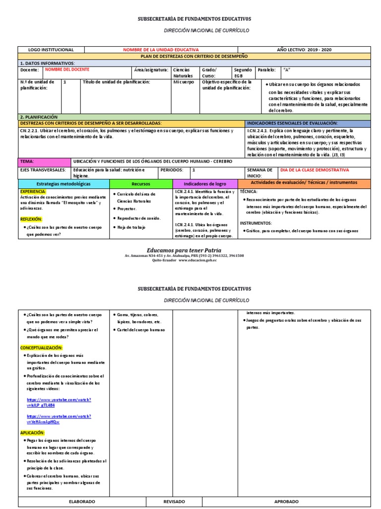 Plan de Clase - Clase Demostrativa | Descargar gratis PDF | Plan de ...