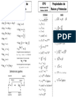 Tabla de Propiedades Del Logaritmo Poten