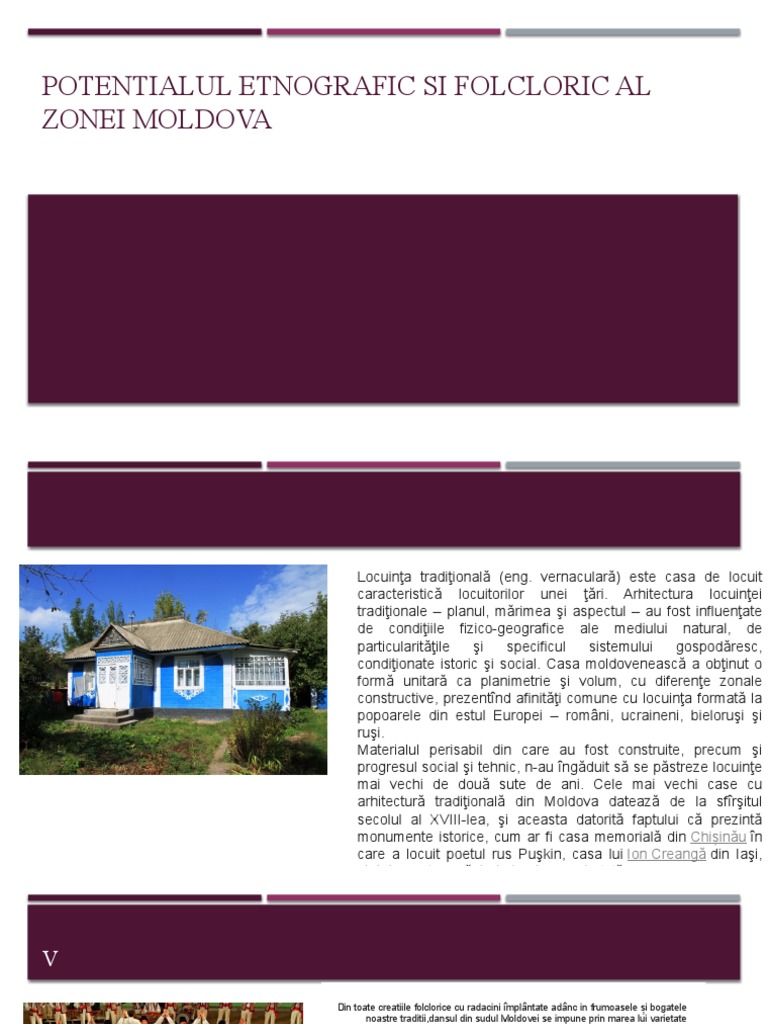 Potentialul Etnografic Si Folcloric Al Zonei Moldova | PDF