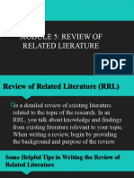 Module 5: Review of Related Lierature