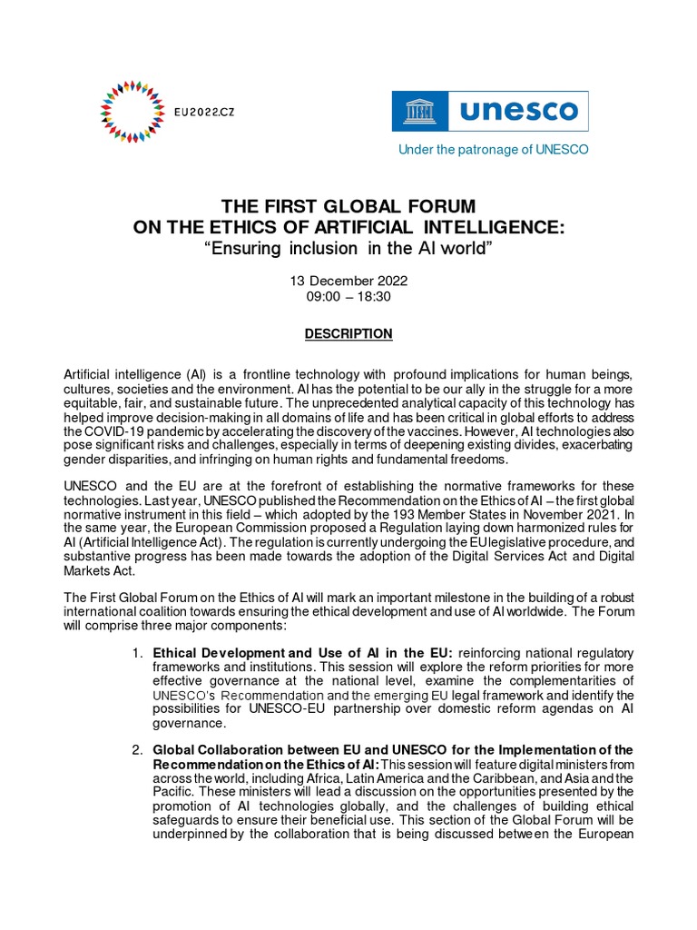 Global Forum on AI Ethics 2022 | PDF | Artificial Intelligence ...