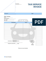 Taxi Invoice Template for Small Business