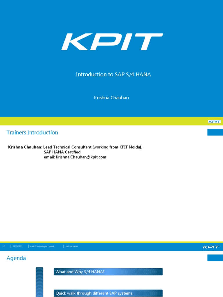 SAP S4HANA - Introduction | PDF | Computer Science | Information ...