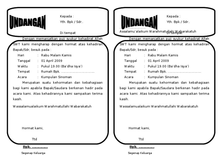 45+ Contoh Undangan Syukuran Atas Kelahiran Anak Terbaik