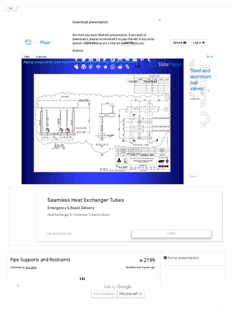 Pipe Supports and Restraints - PPT Video Online Download | PDF | Pipe ...