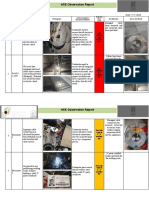 HSE observation report findings and actions