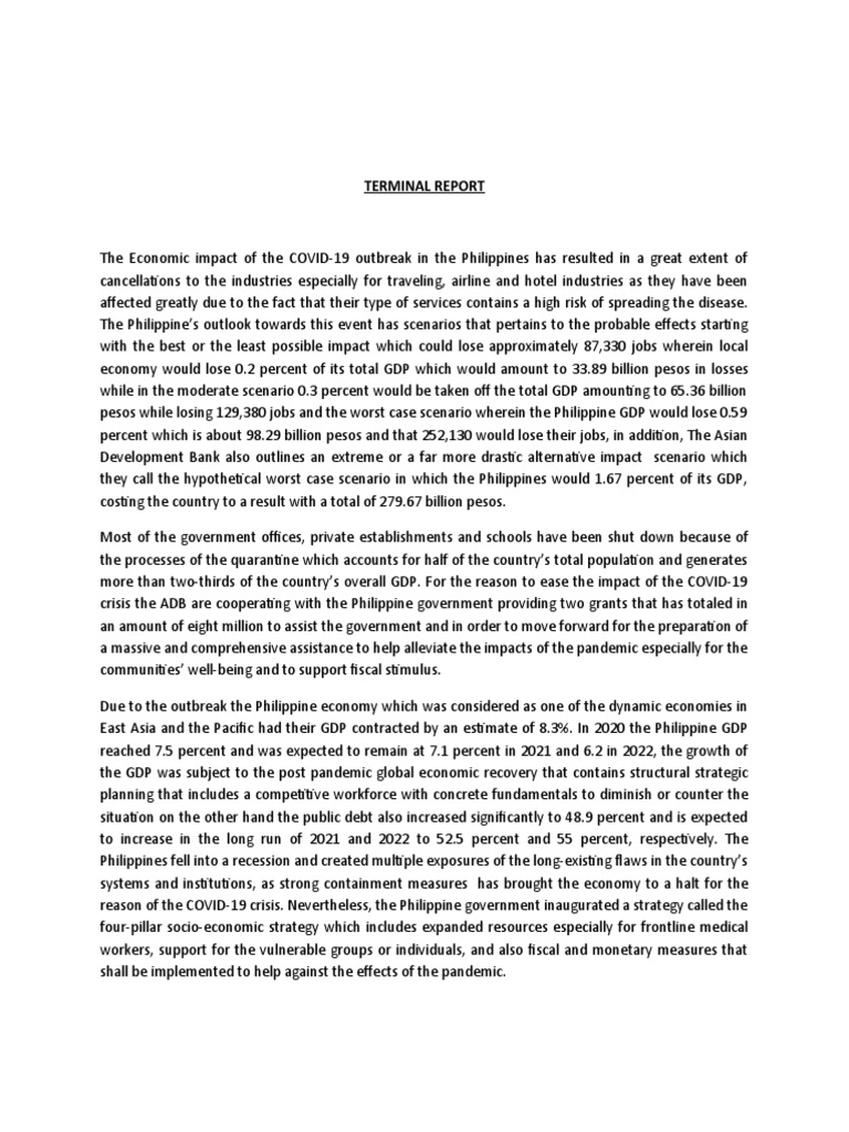 Terminal Report PDF Inflation Small And Medium Sized Enterprises