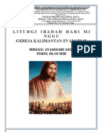 Liturgu Ibadah Minggu, 29 Januari 2023