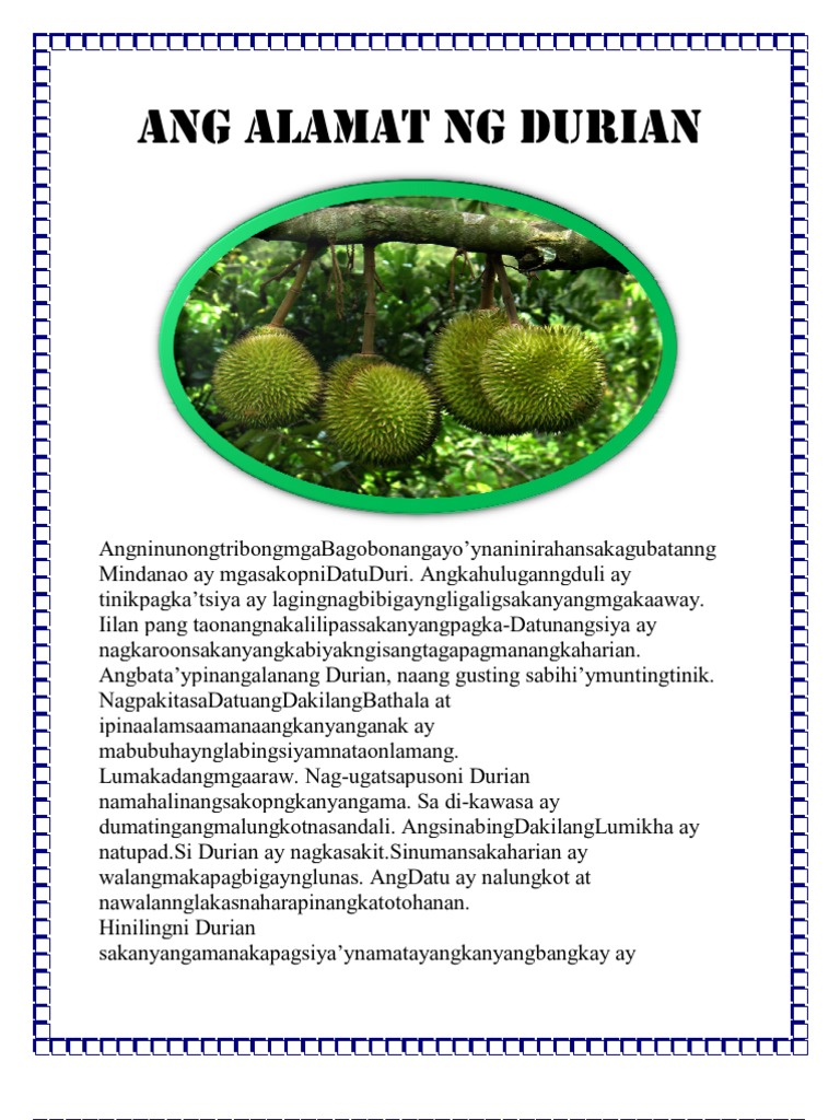 Ang Alamat Ng Durian