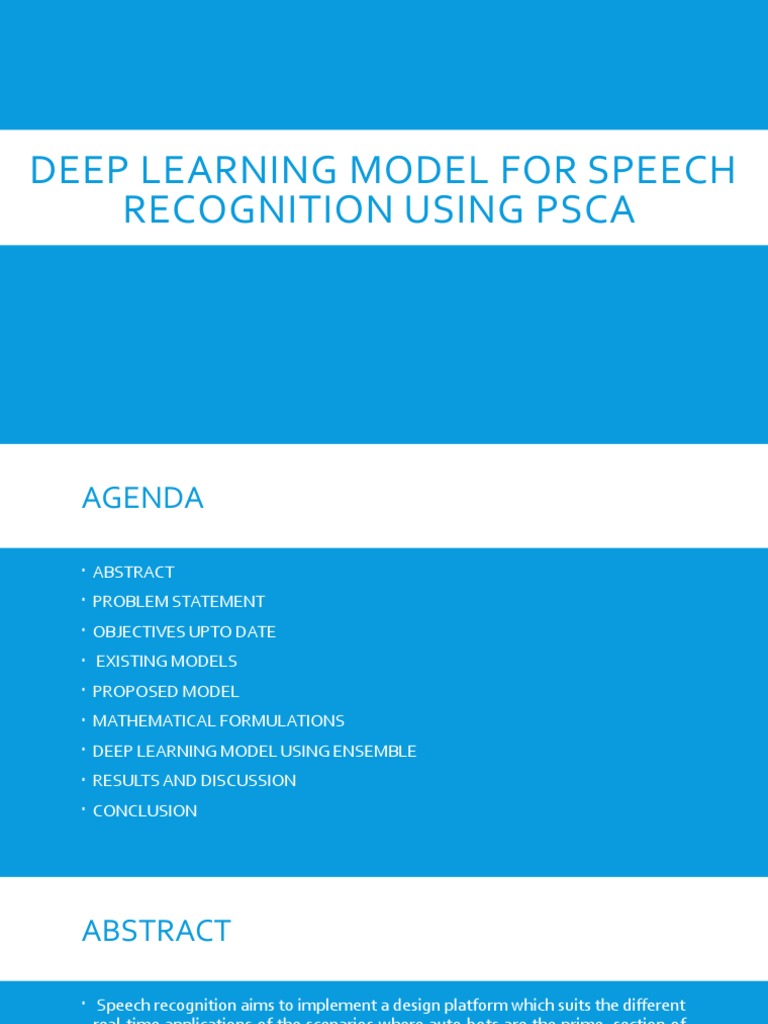 Deep Learning Model For Speech Recognition Using Psca | PDF | Machine ...