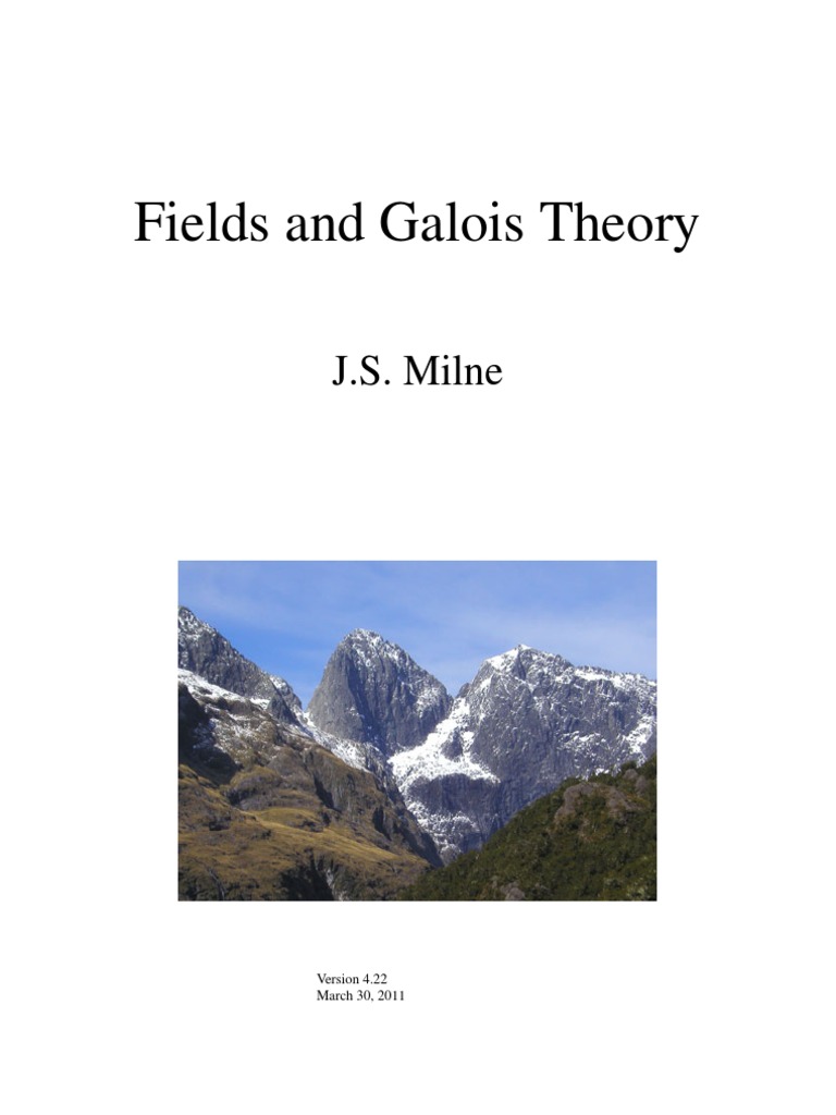 Field and Galois Theory J.S. Milne PDF Ring (Mathematics