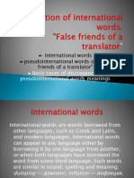 International Words and Pseudowords