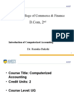 Introduction of Computerized Accounting