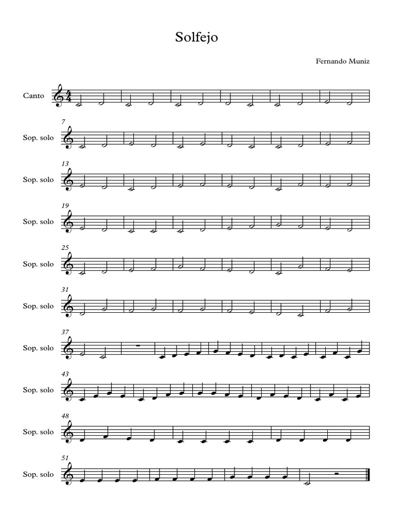 Solfejo - Partitura Completa | PDF