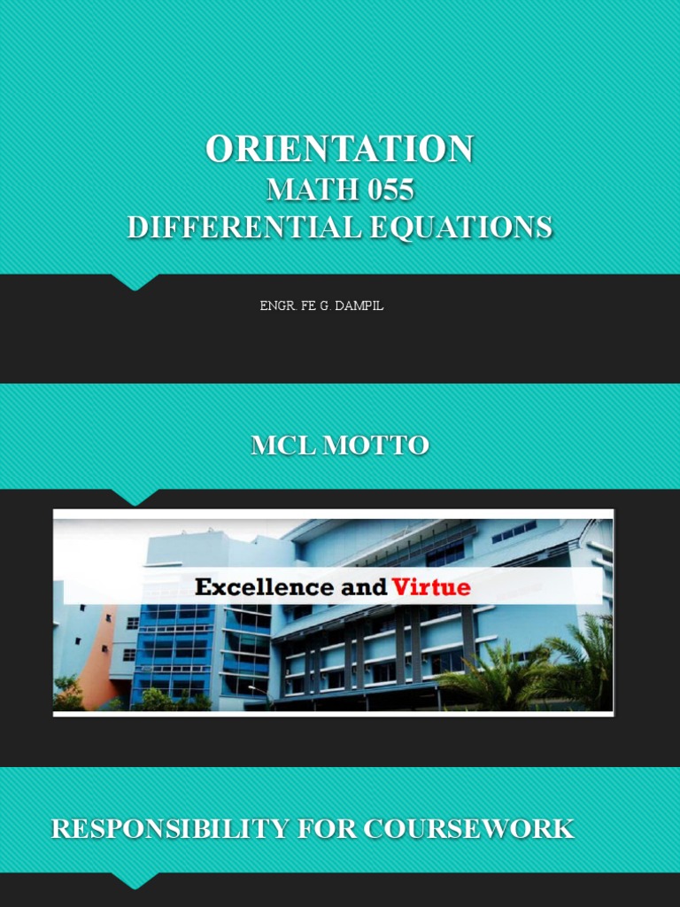 MATH 055 Differential Equations Overview | PDF