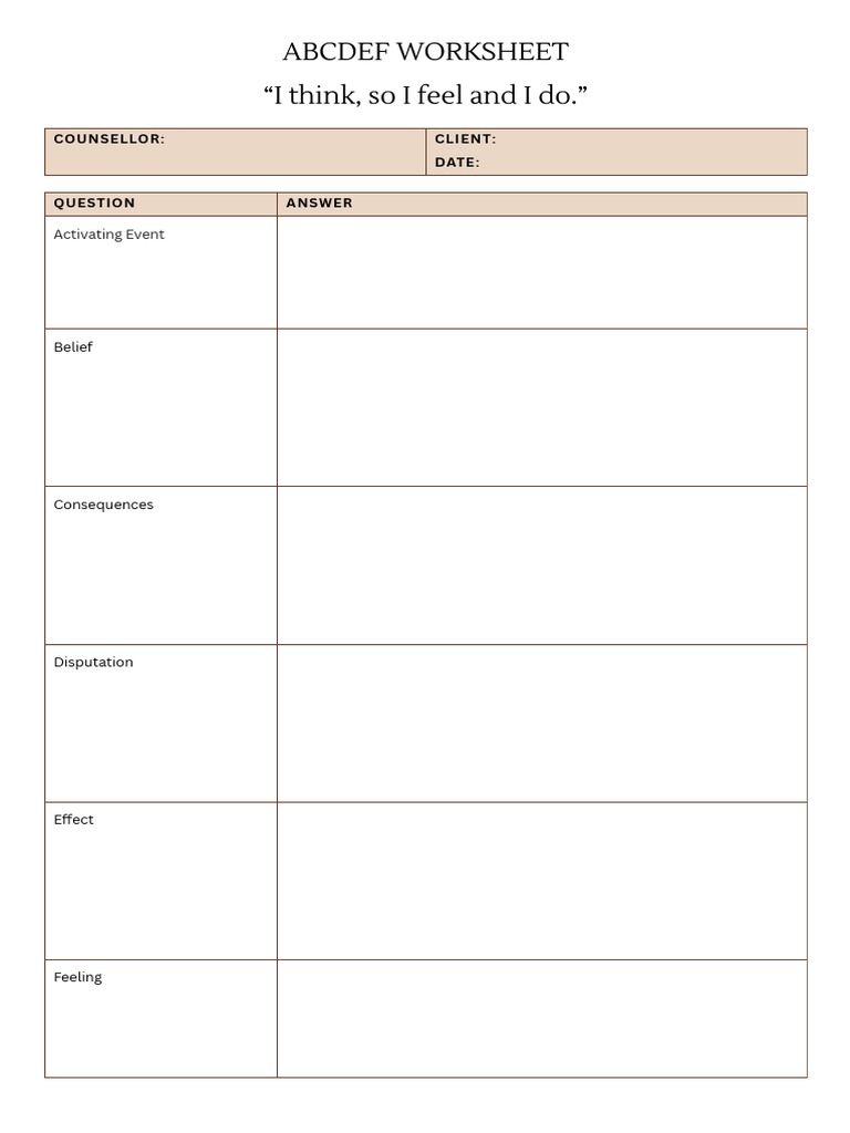 Abcdef Worksheet PDF