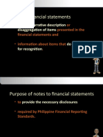Notes To Financial Statements