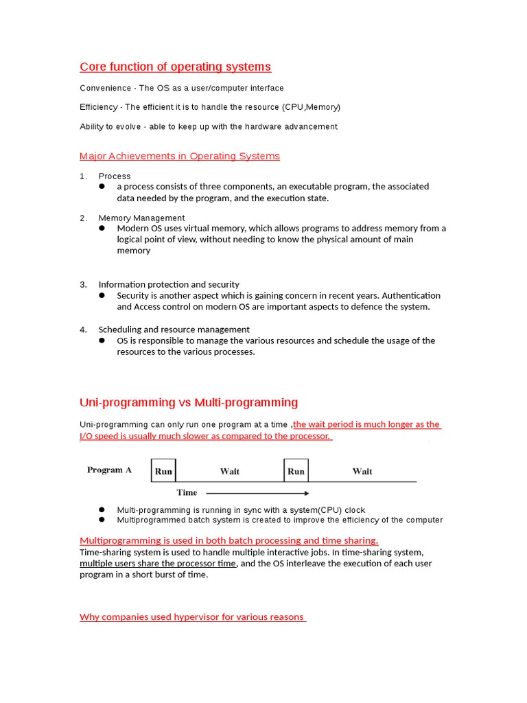 Core Function of Operating Systems | PDF | Booting | Operating System