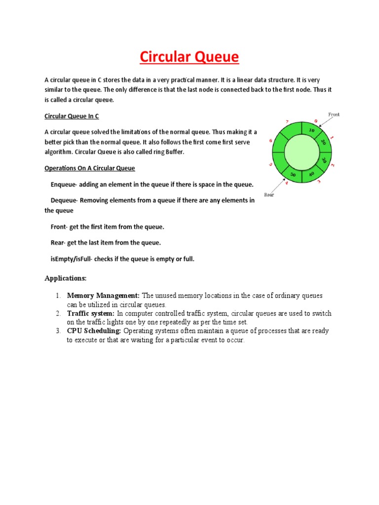 A Circular Queue in C | PDF | Queue (Abstract Data Type) | Computer Data