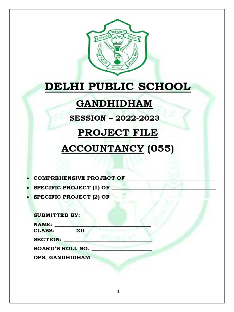 Accountancy Project Front Page Template | PDF | Business