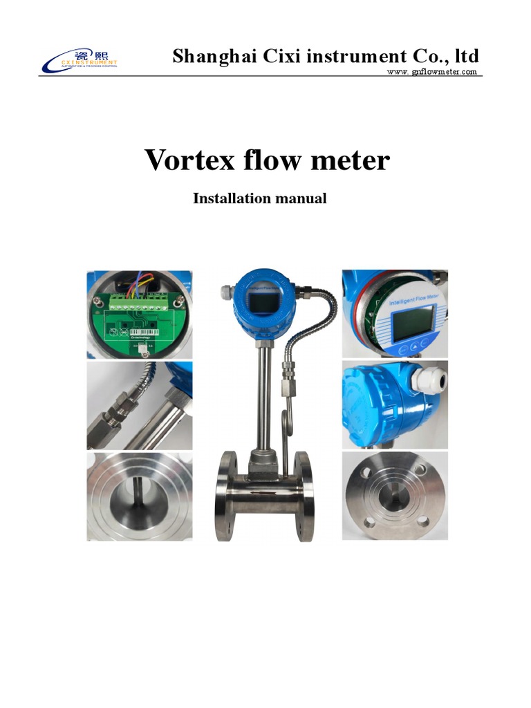 Vortex Flow Meter Installation Manual | PDF | Flow Measurement | Menu ...