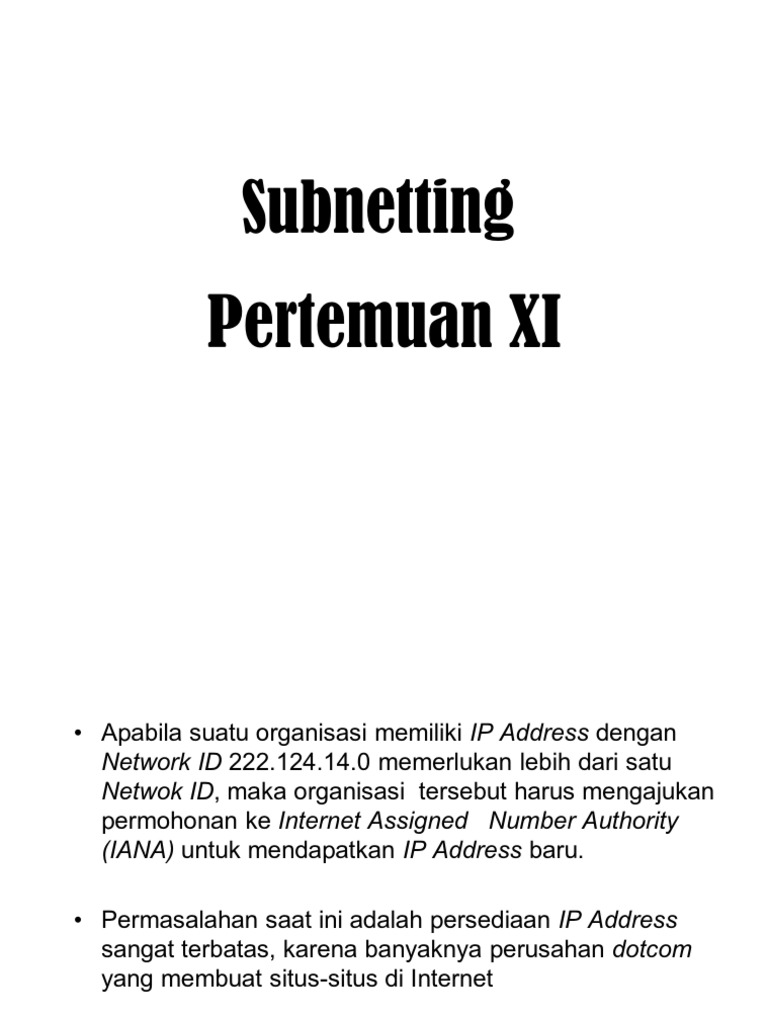 Pertemuan 11 - Subnetting | PDF
