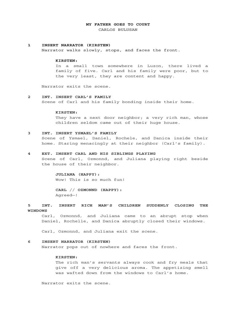 My Father Goes To Court Script | PDF | Mystery, Thriller & Crime ...