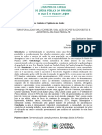 Territorialização para conhecer área de abrangência da ESF Frei Damião