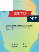 Certificado - Palestra Tecnologia e Investigação Criminal