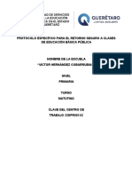 Protocolo Específico para El Retorno Seguro A Clases de Educación Básica Pública